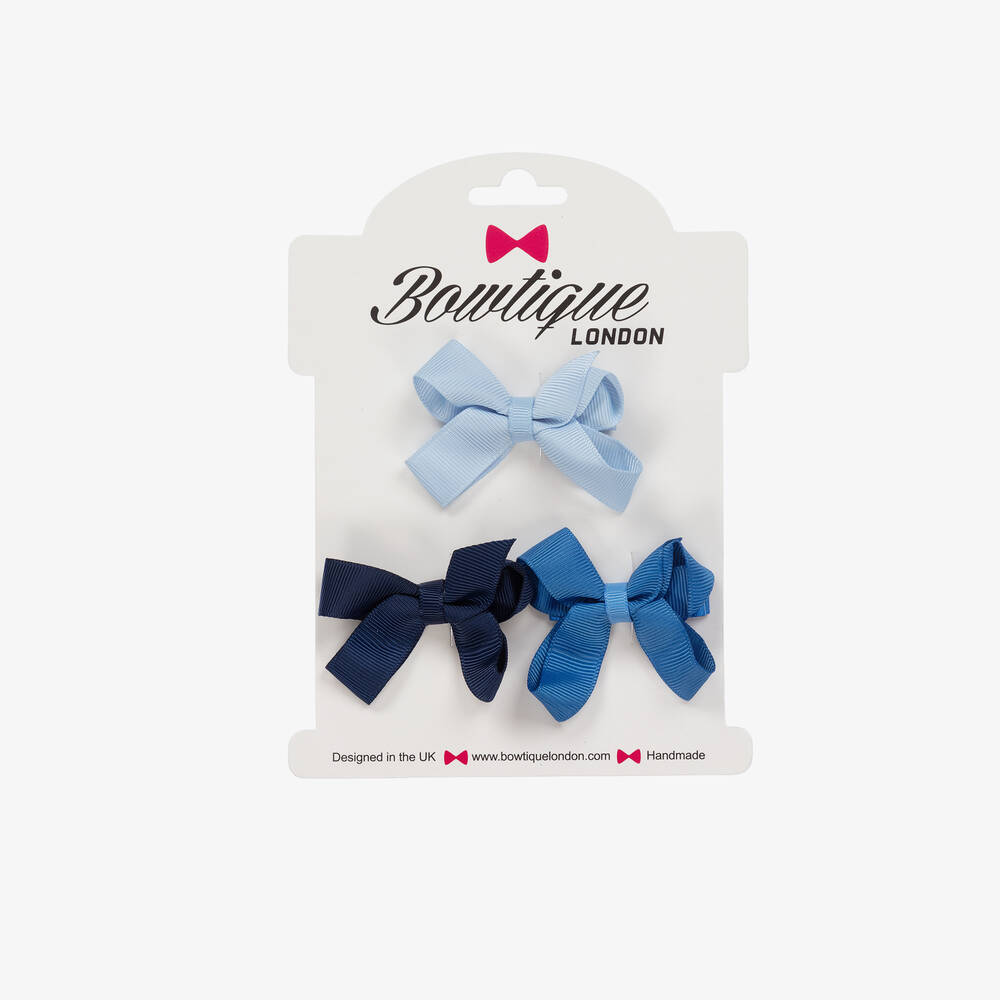 Bowtique London-مشبك فيونكة للشعر لون أزرق (عدد 3) | Childrensalon