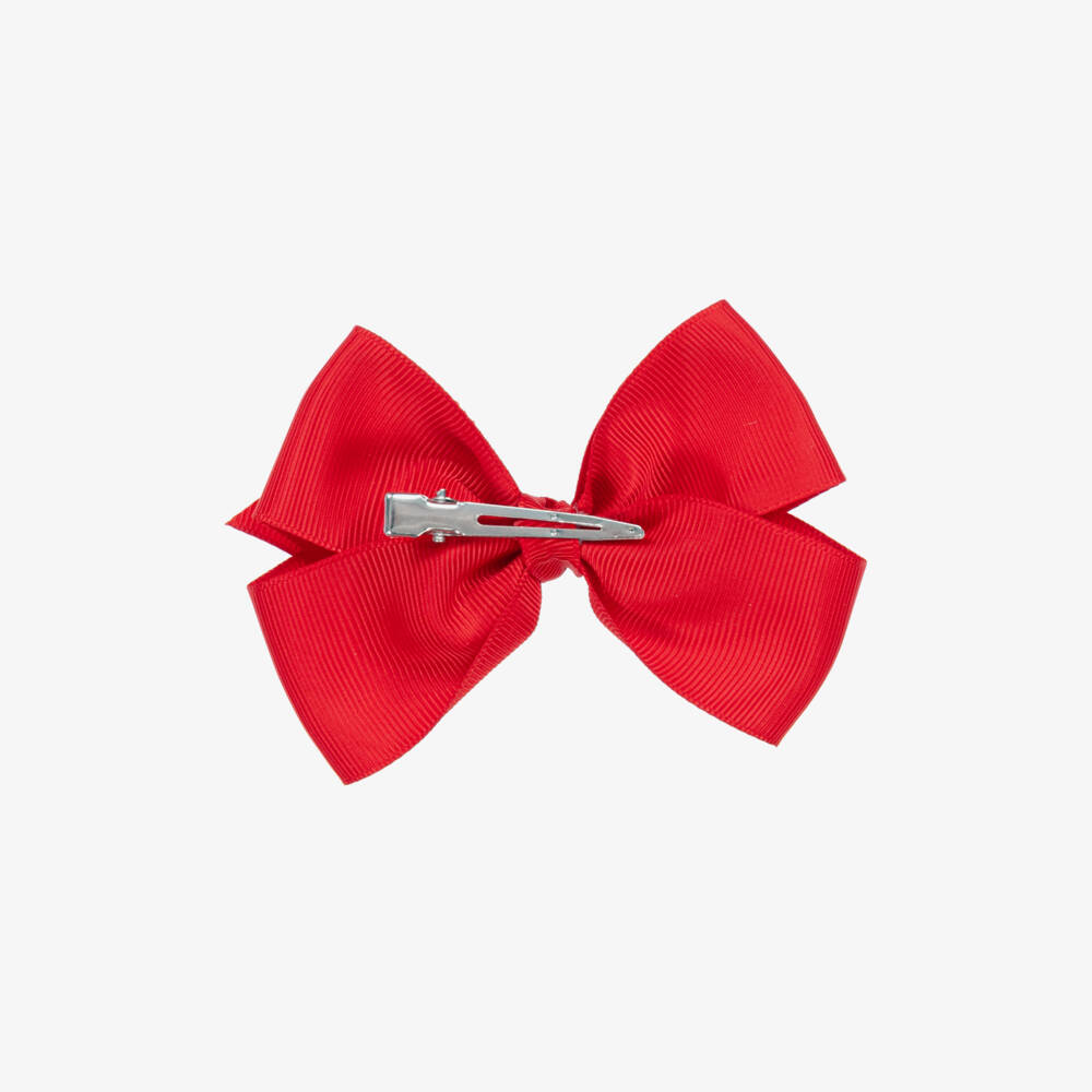Bowtique London-Girls Bright Red Bow Hair Clip (10cm) | Childrensalon