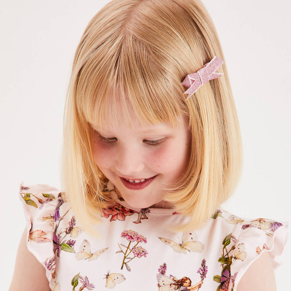 Bowtique London-Girls Glittery Pink Hair Clips (2 Pack) | Childrensalon