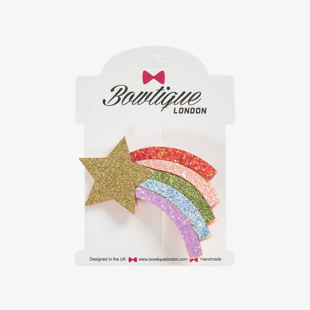 Bowtique London-Girls Gold Shooting Star Hair Clip (7.5cm) | Childrensalon