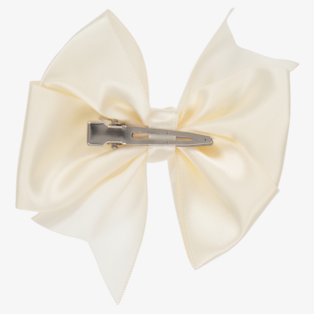 Bowtique London-مشبك للشعر ساتان لون عاجي للبنات (10 سم) | Childrensalon