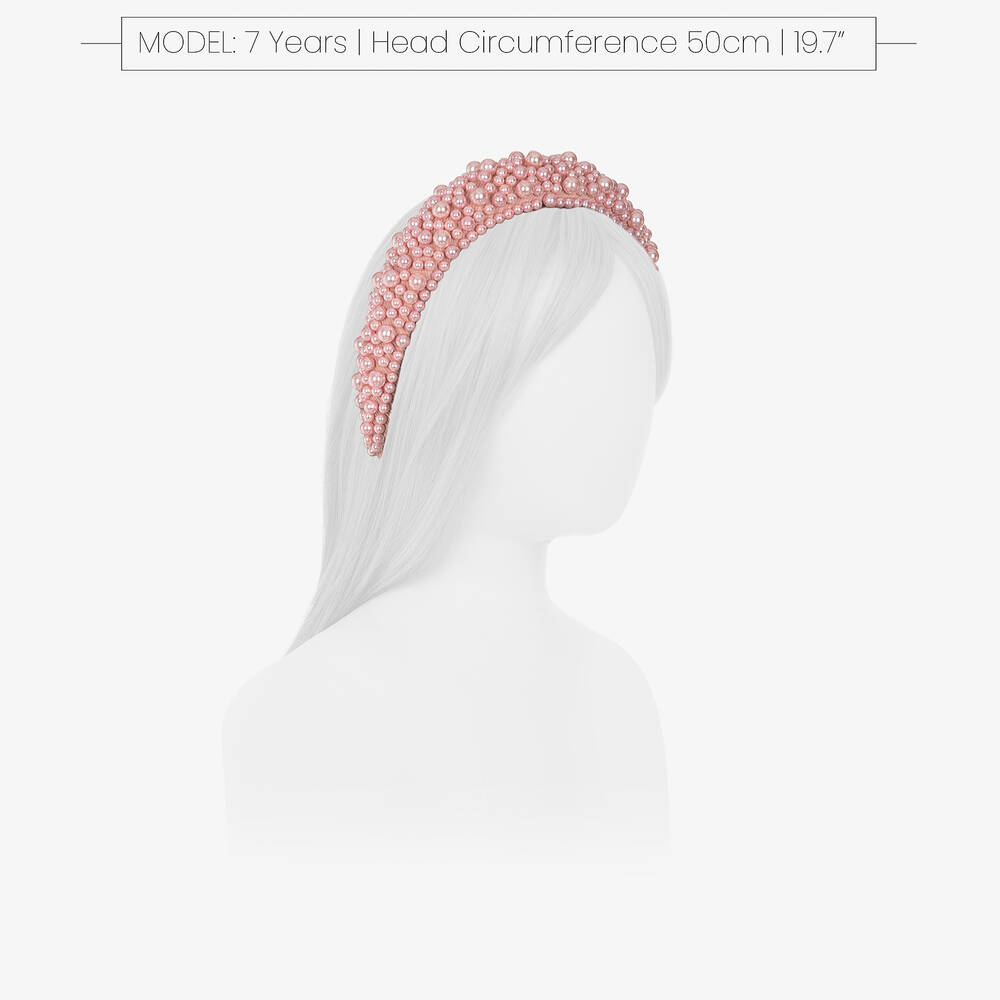 Bowtique London-Girls Pink Beaded Hairband | Childrensalon