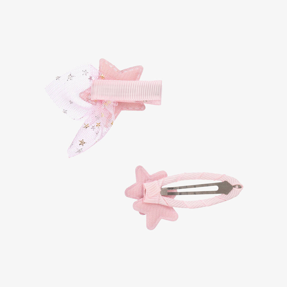 Bowtique London-Girls Pink Star Hair Clips (2 Pack)  | Childrensalon