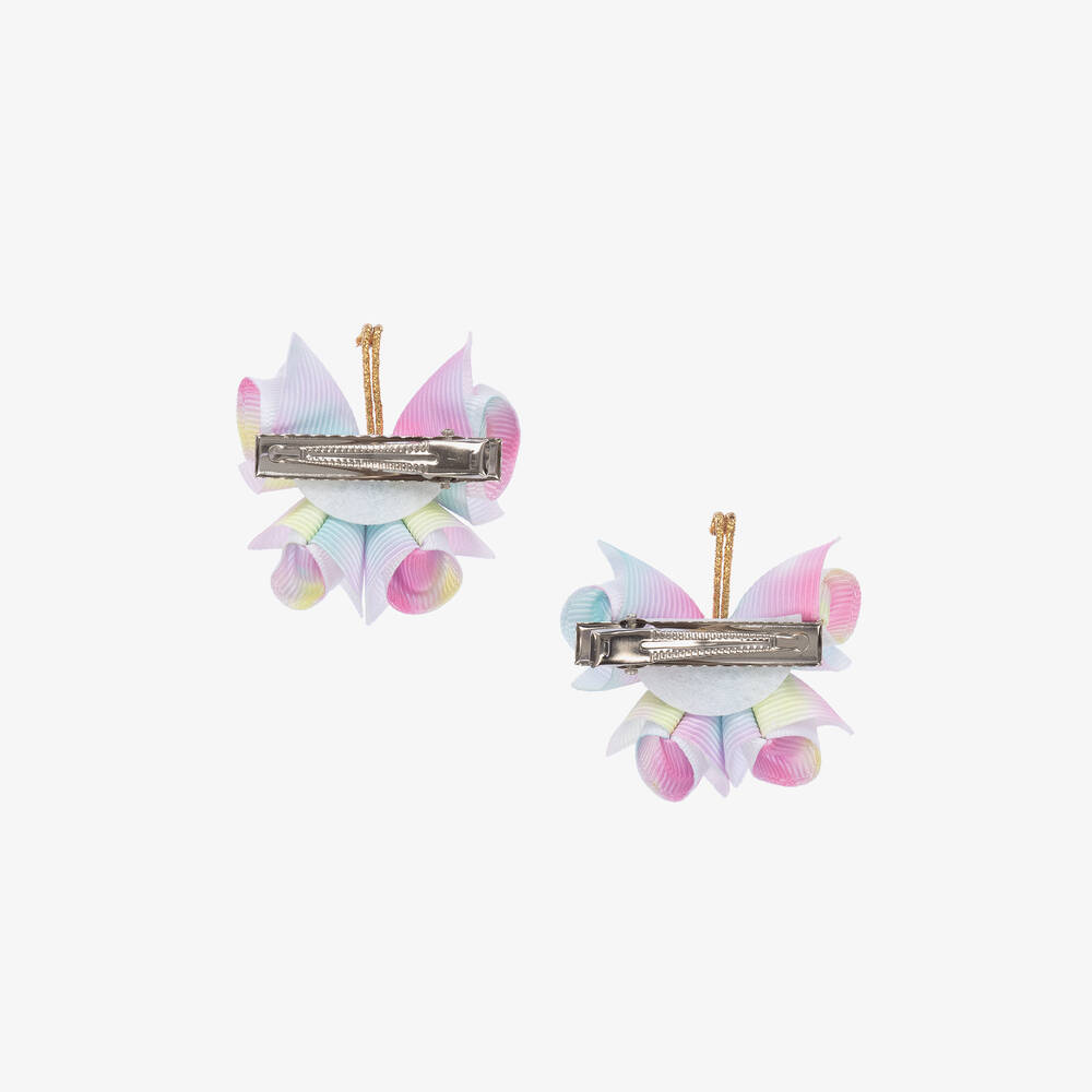 Bowtique London-Girls Rainbow Butterfly Clips (2 Pack) | Childrensalon