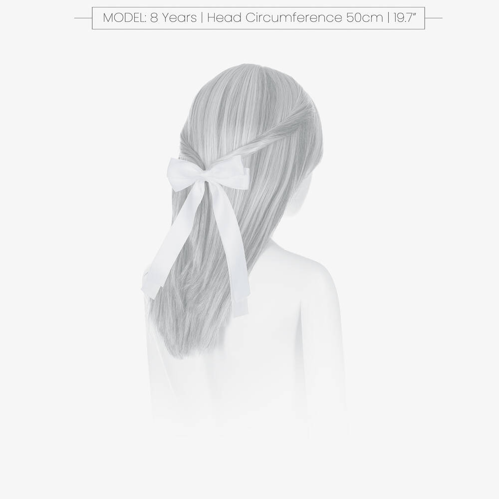 Bowtique London-Girls White Bow Hair Clip (12cm) | Childrensalon