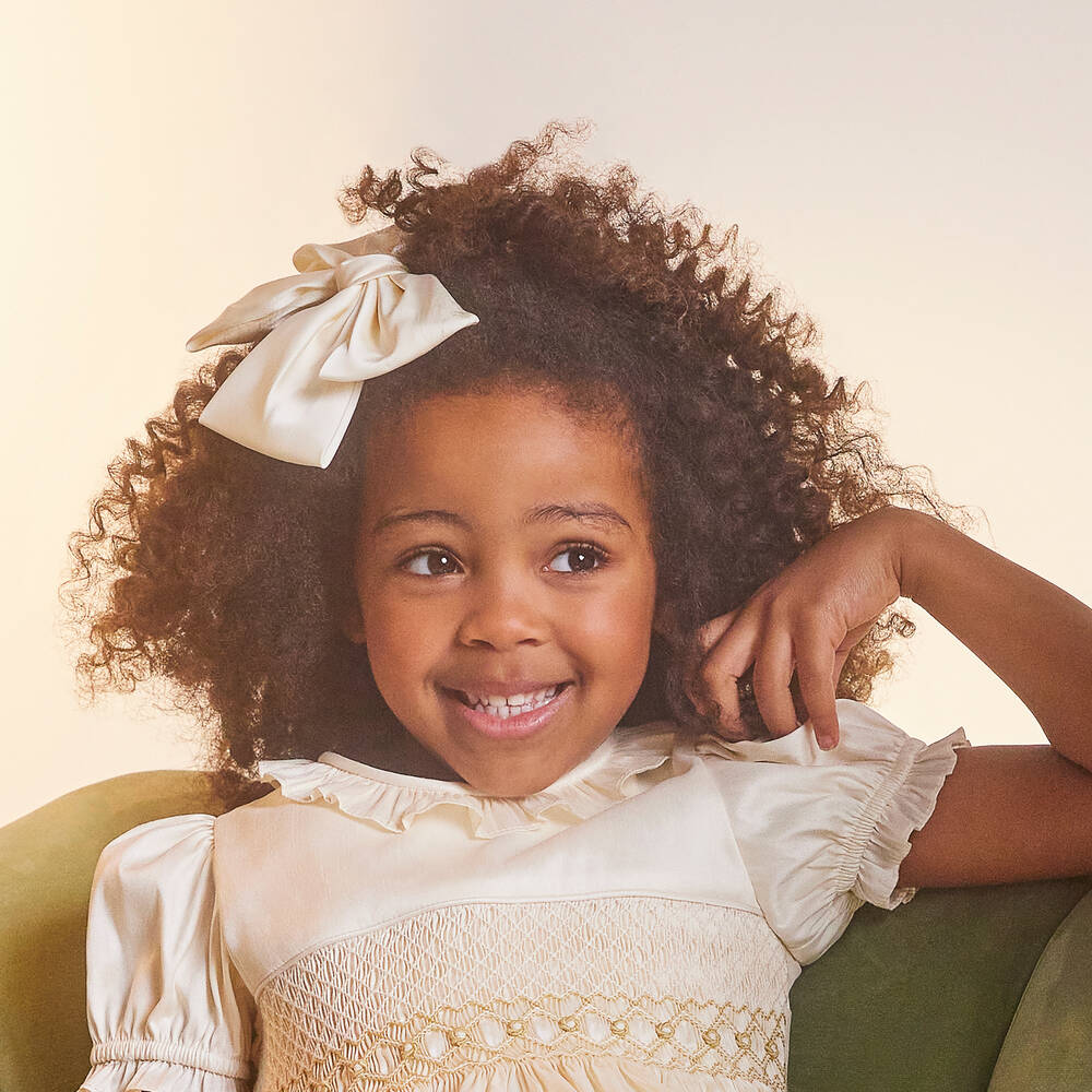 Bowtique London-Ivory Bow Hair Clip (17cm) | Childrensalon