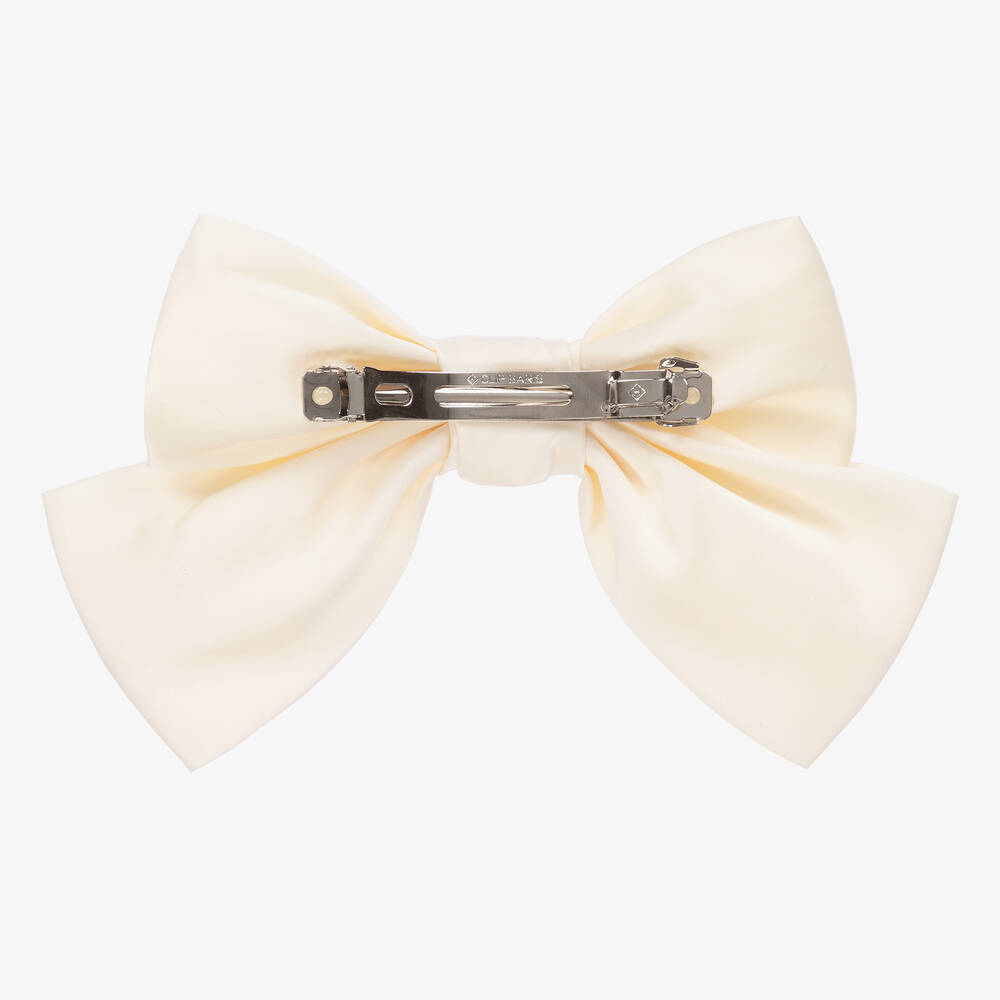 Bowtique London-Ivory Bow Hair Clip (17cm) | Childrensalon