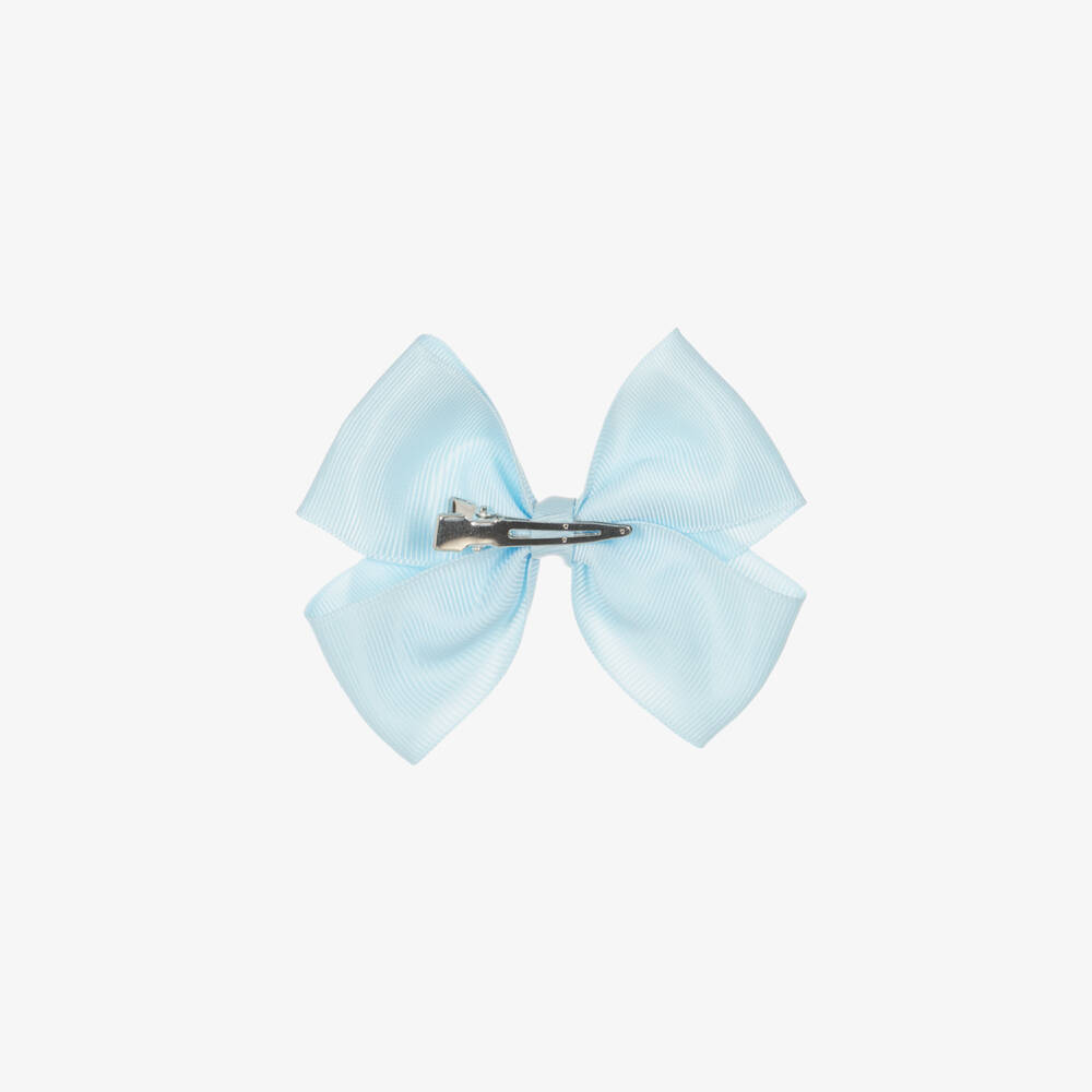 Bowtique London-Pale Blue Bow Hair Clip (10cm) | Childrensalon