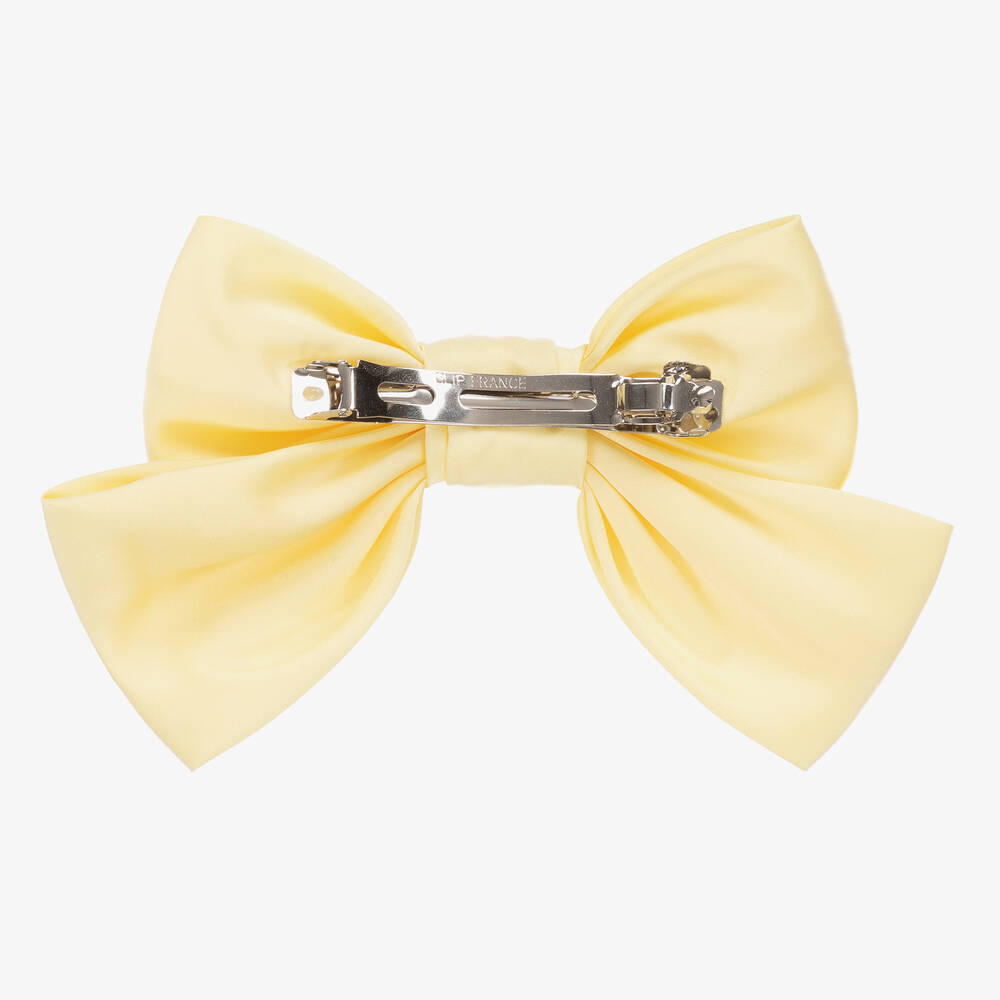 Bowtique London-Yellow Bow Hair Clip (17cm) | Childrensalon