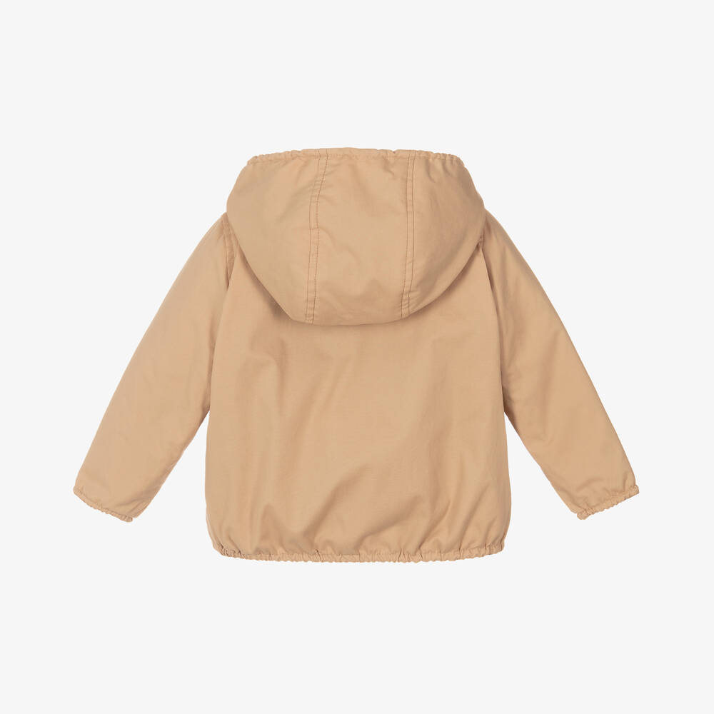 Burberry-Baby Boys Beige Reversible Check Jacket | Childrensalon