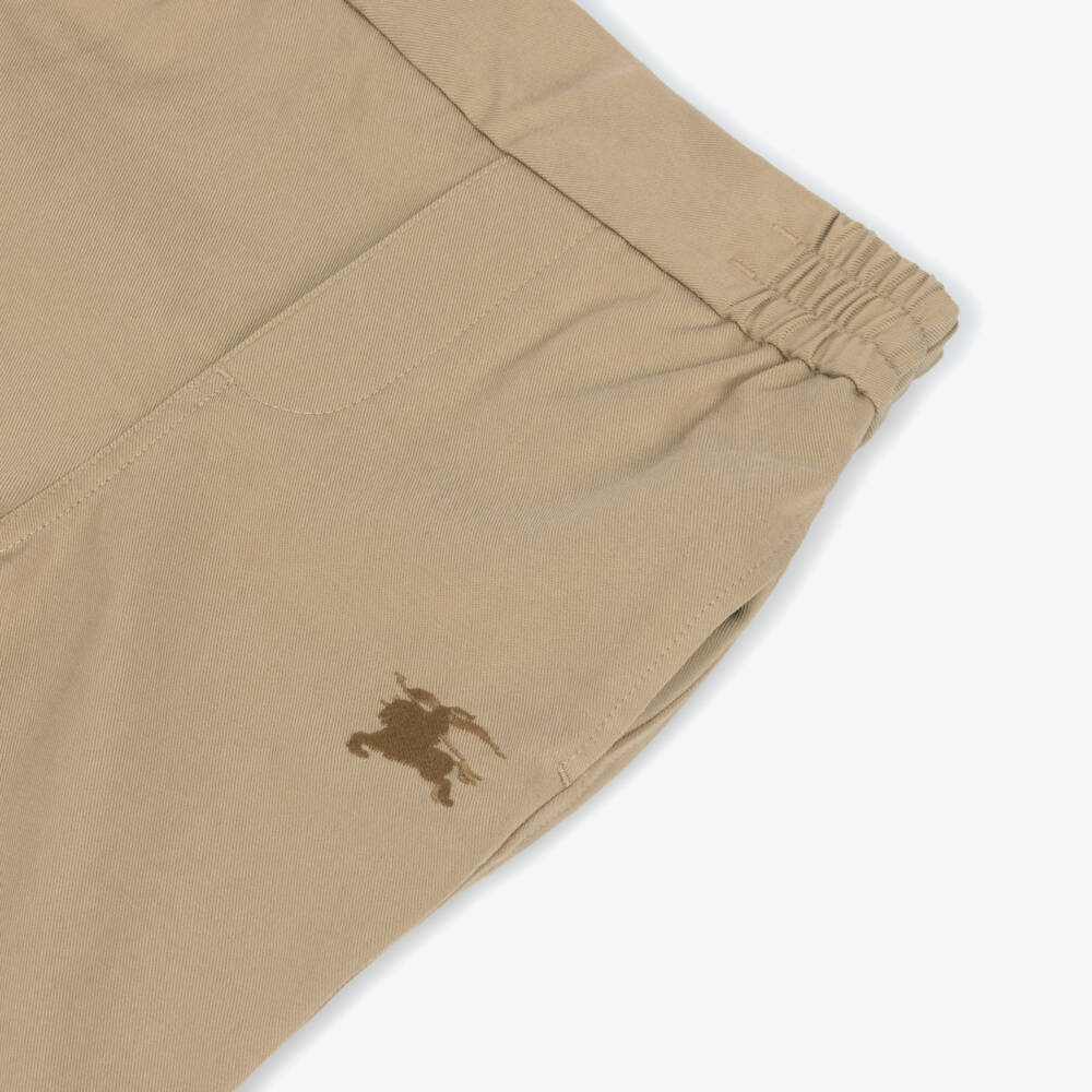 Burberry-Baby Boys Beige Twill EKD Trousers | Childrensalon