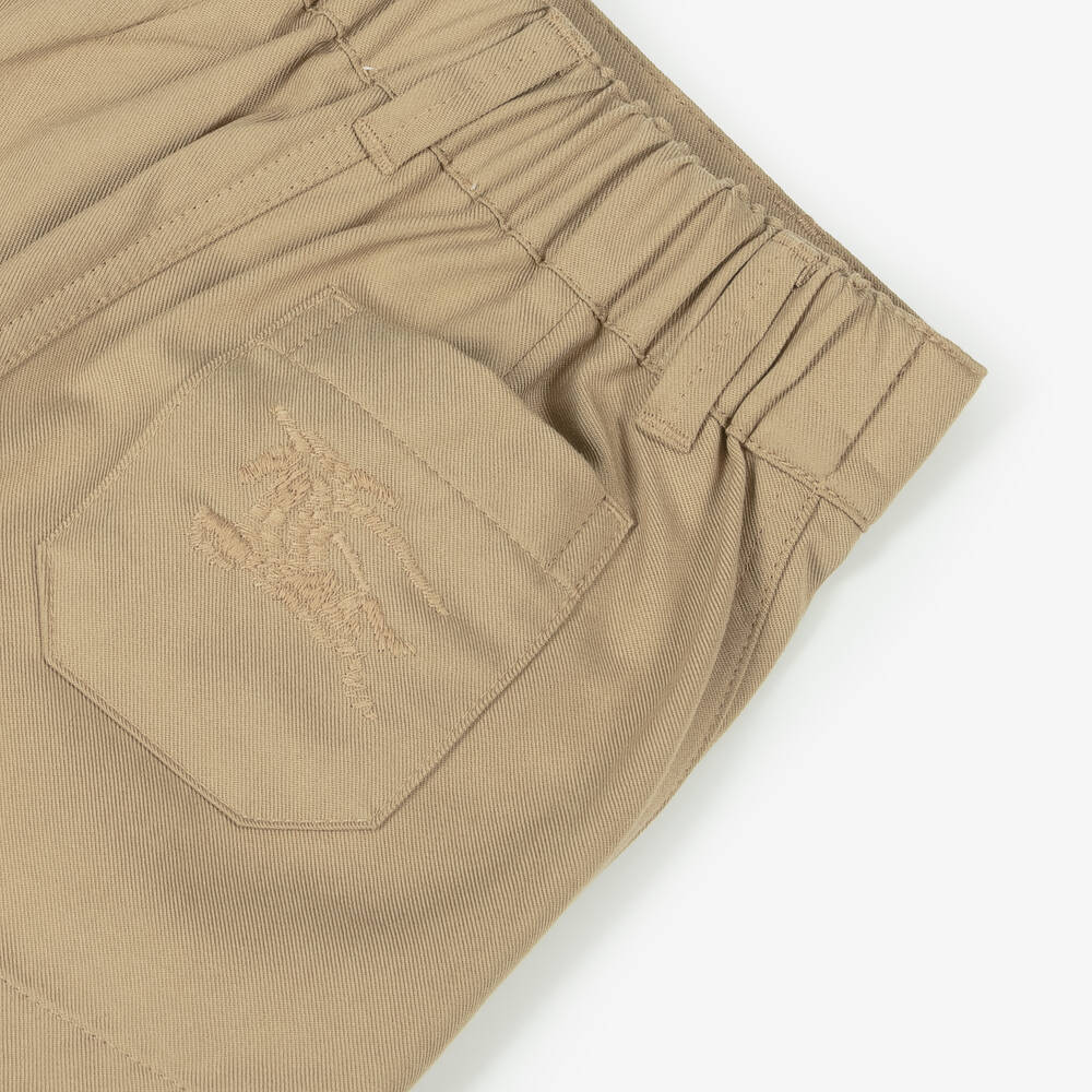 Burberry-Baby Boys Beige Twill Shorts | Childrensalon