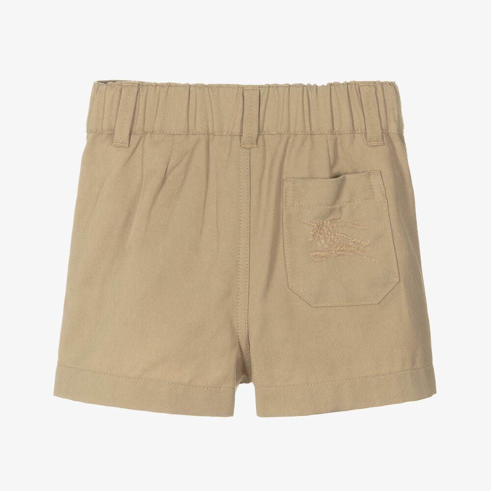 Burberry-Baby Boys Beige Twill Shorts | Childrensalon