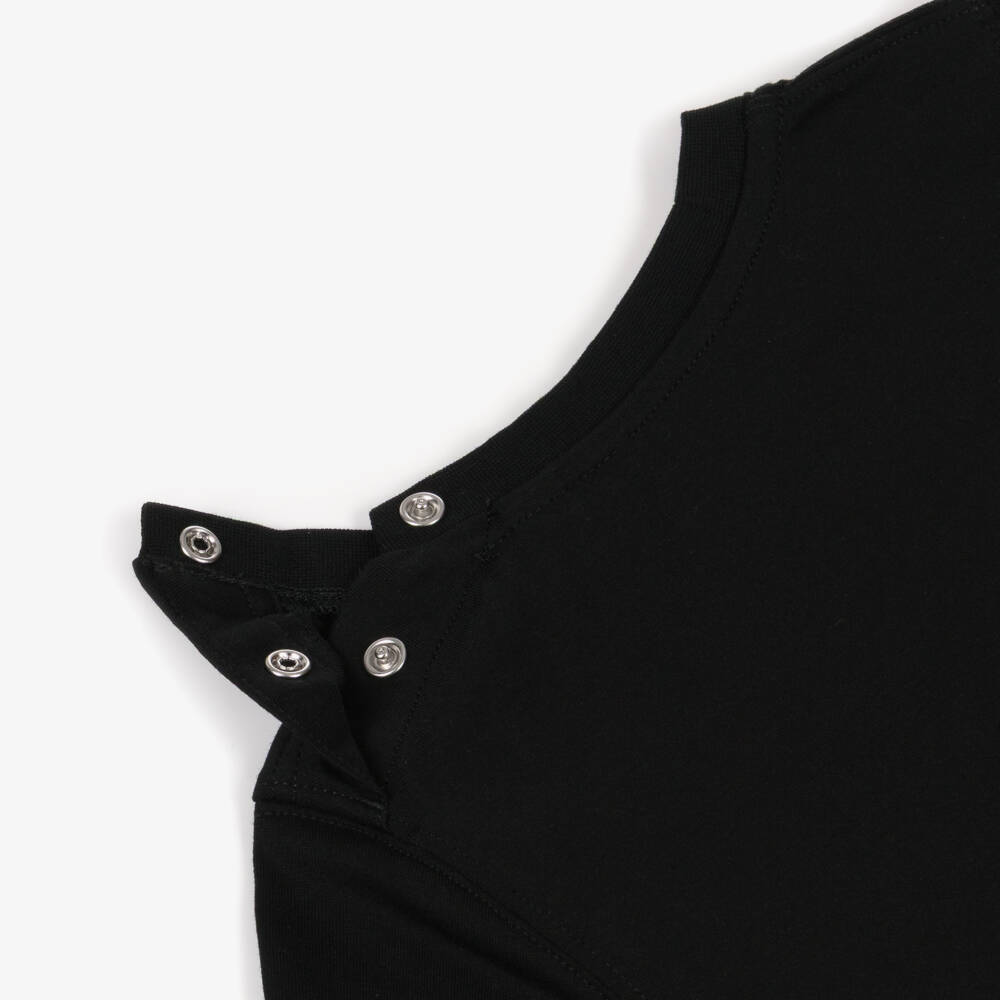 Burberry-Baby Boys Black Thomas Bear Print Cotton T-Shirt | Childrensalon