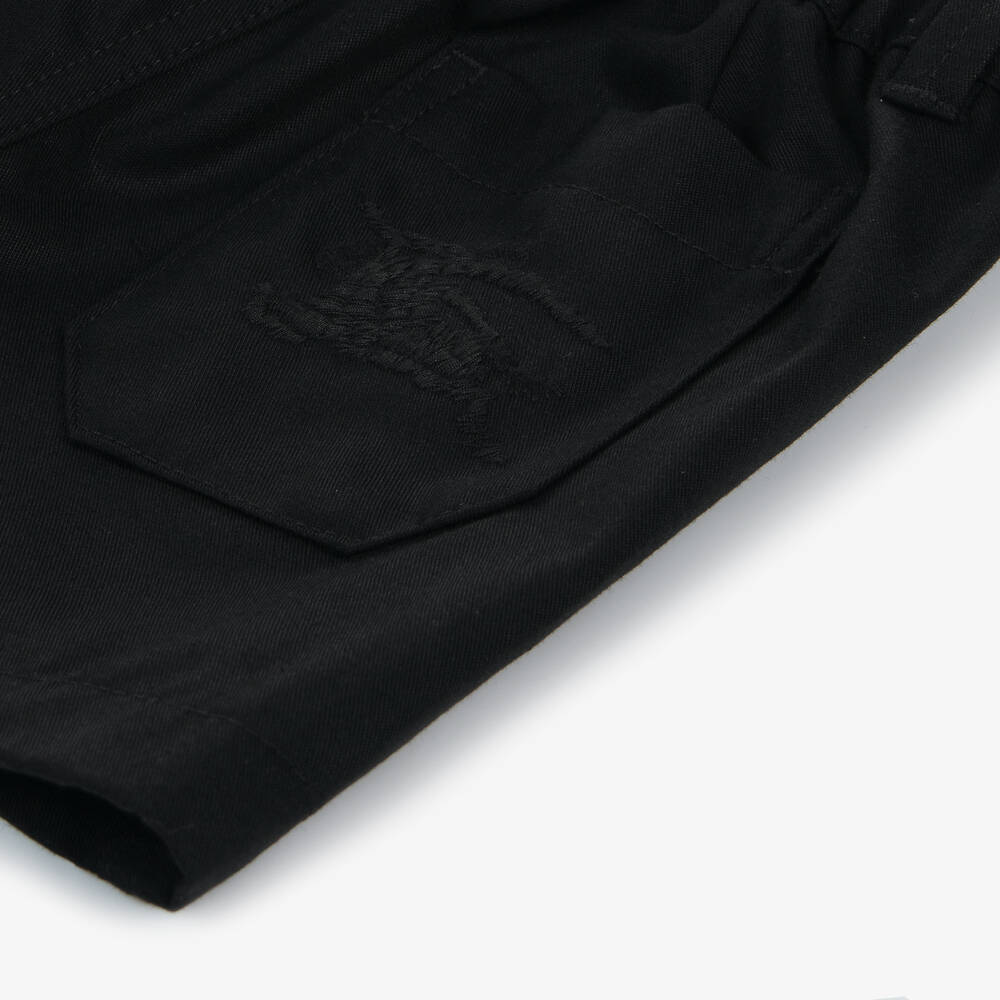 Burberry-Baby Boys Black Twill Shorts | Childrensalon