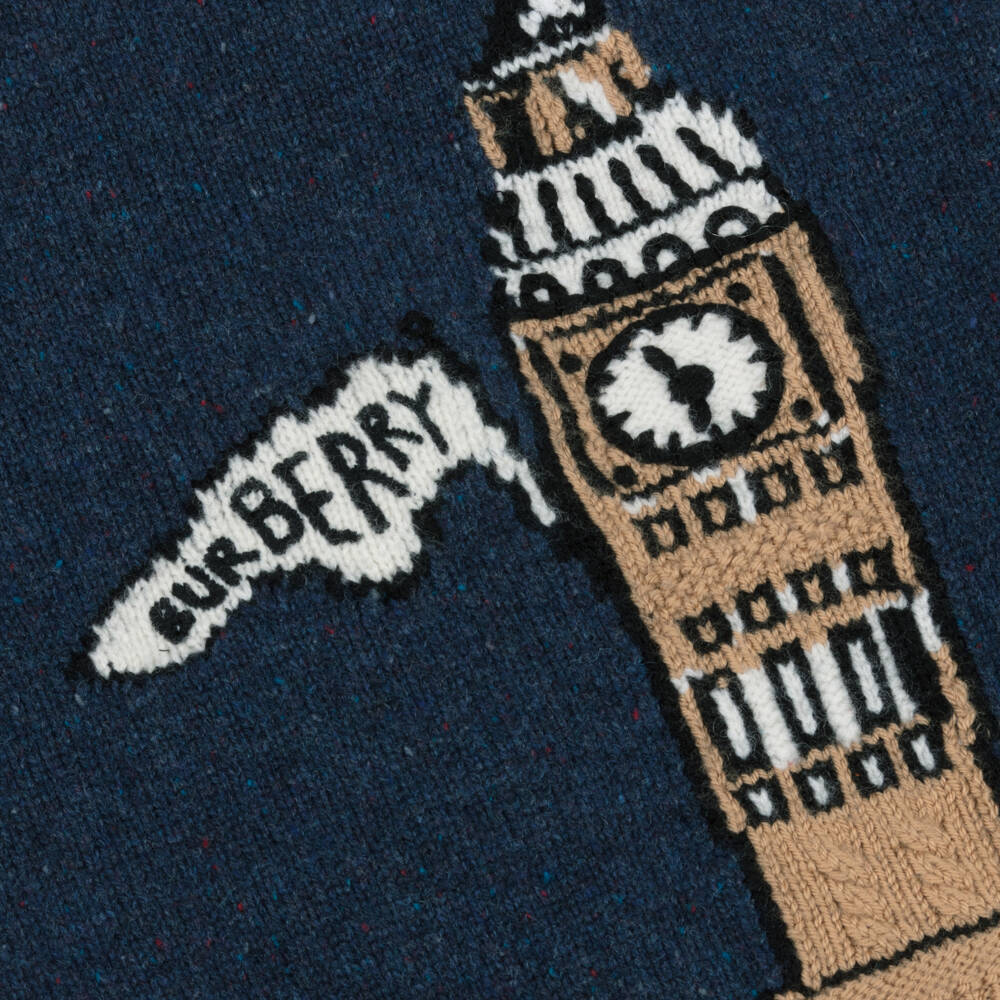 Burberry-Baby Boys Blue Big Ben Wool Sweater | Childrensalon
