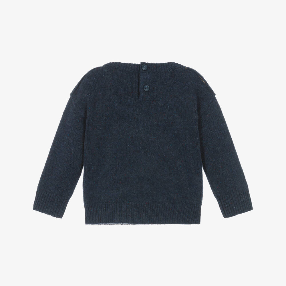 Burberry-Baby Boys Blue Big Ben Wool Sweater | Childrensalon
