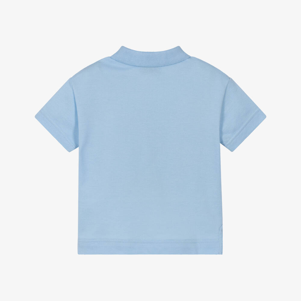 Burberry-Baby Boys Blue Cotton Thomas Bear Polo Shirt | Childrensalon