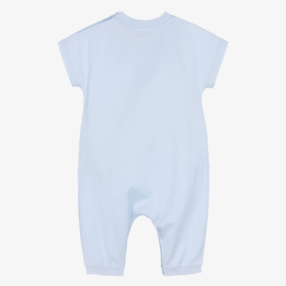 Burberry-Baby Boys Blue Cotton Thomas Bear Print Shortie | Childrensalon