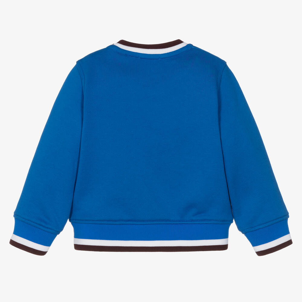 Burberry-Baby Boys Blue Cotton Varsity Sweatshirt | Childrensalon