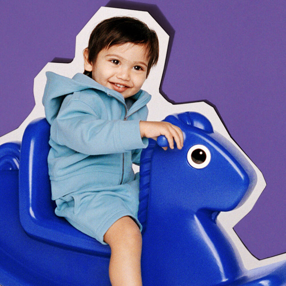 Burberry-Baby Boys Blue Organic Cotton Shorts | Childrensalon