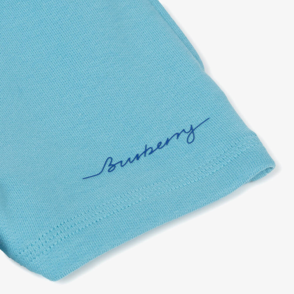 Burberry-Baby Boys Blue Organic Cotton Shorts | Childrensalon