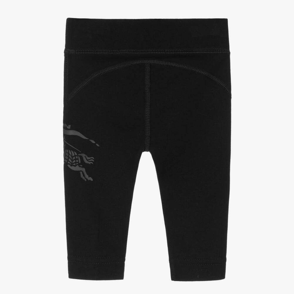 Burberry-Baby Girls Black Cotton EKD Leggings | Childrensalon