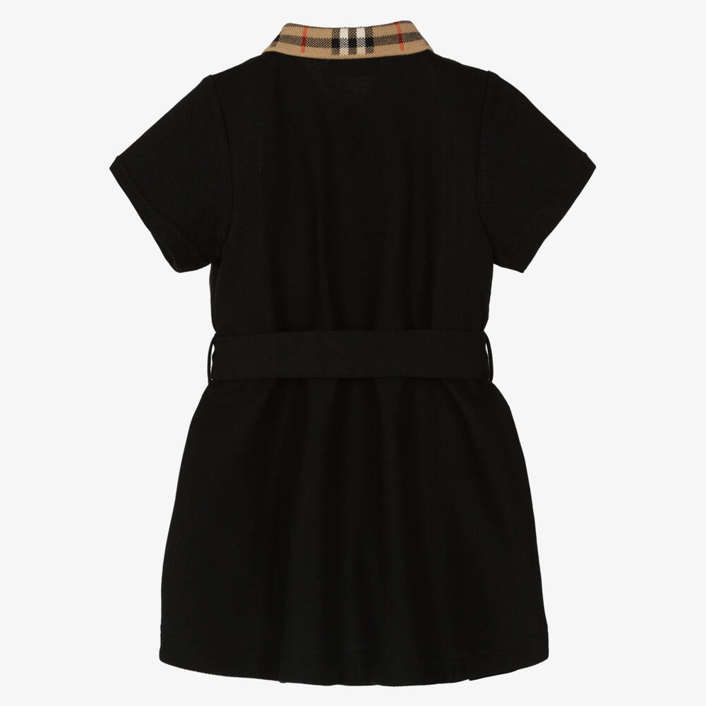 Burberry-Baby Girls Black Cotton Polo Dress | Childrensalon