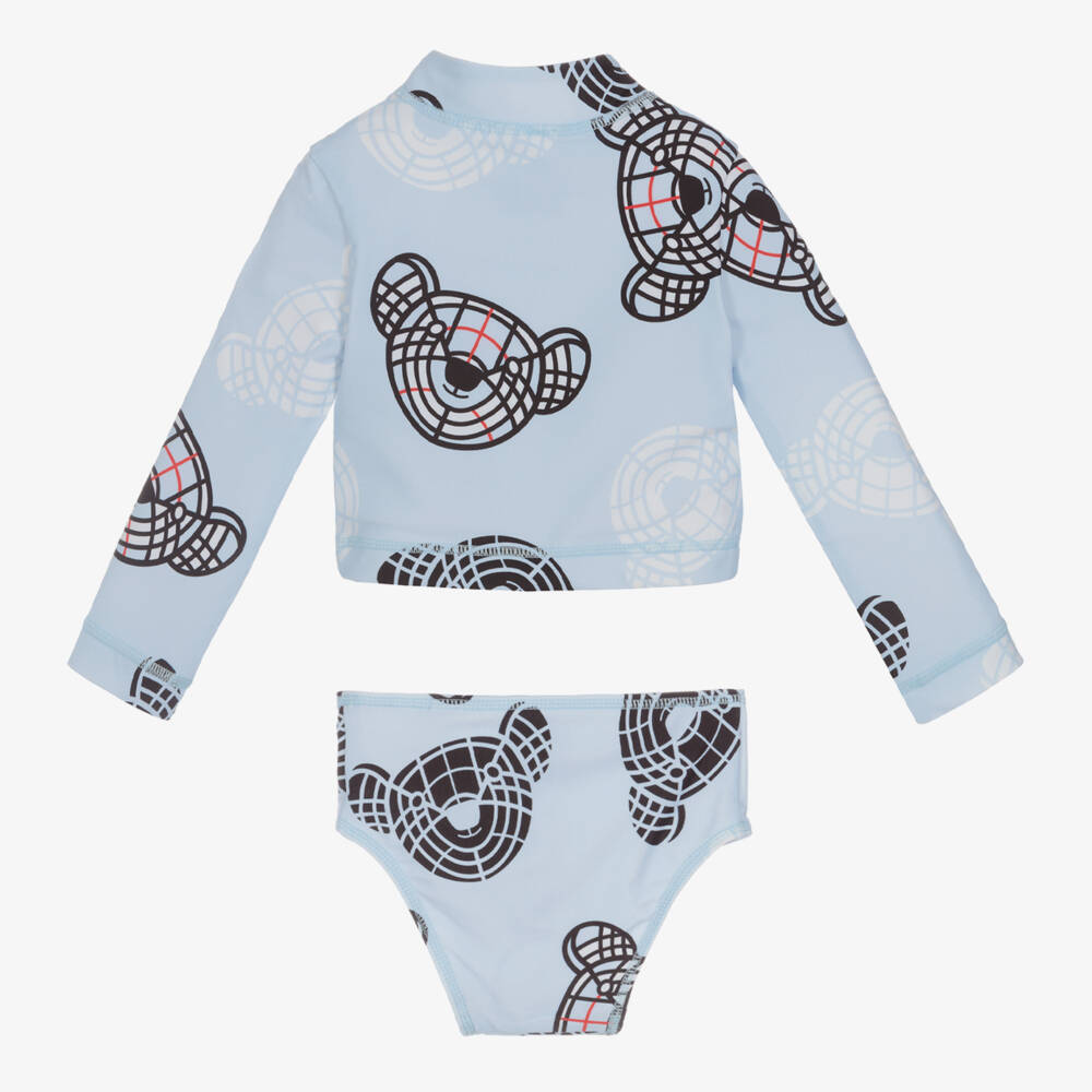 Burberry-Baby Girls Blue Thomas Bear Tankini | Childrensalon