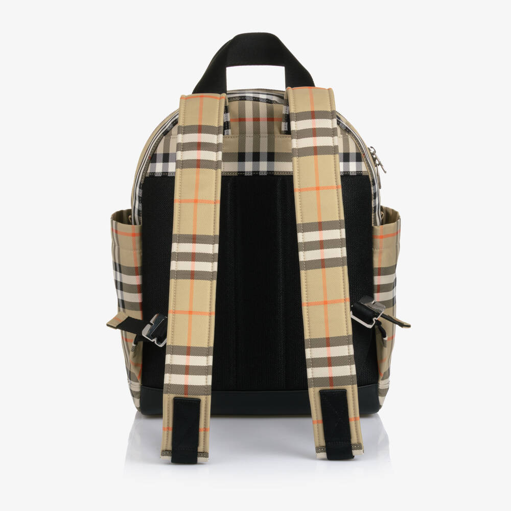Burberry-Beige Burberry Check Changing Backpack (40cm) | Childrensalon