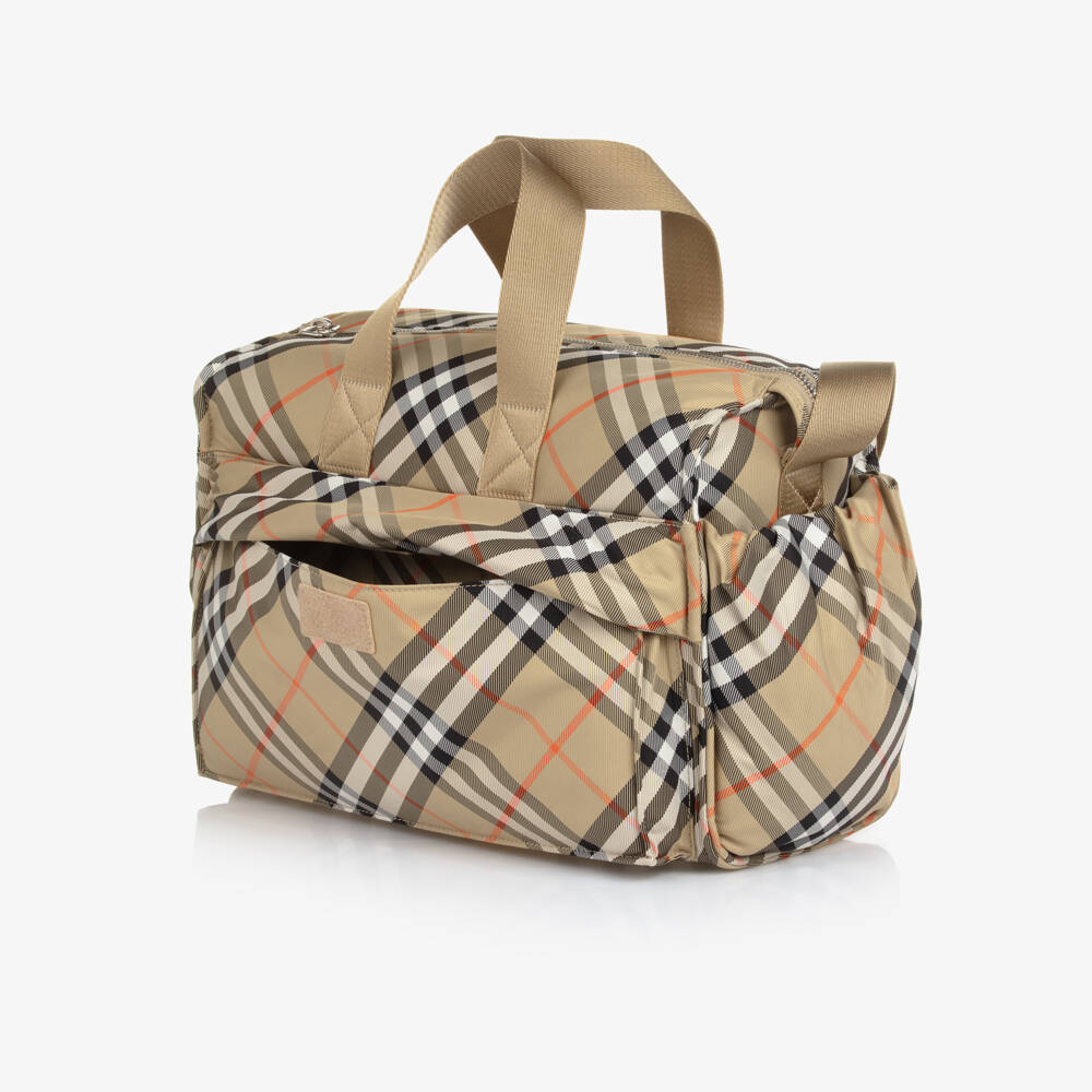 Burberry-Beige Burberry Check Changing Bag (41cm) | Childrensalon
