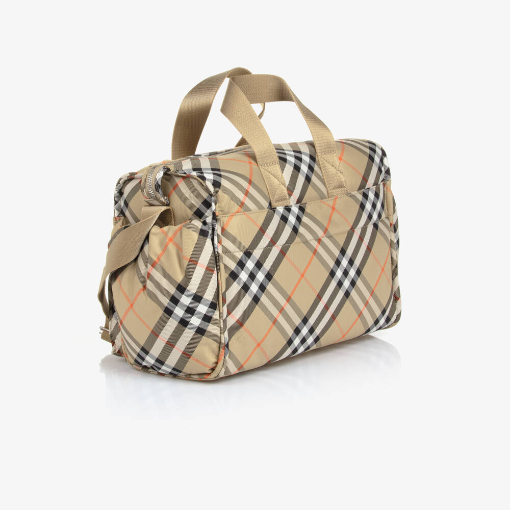 Burberry-Beige Burberry Check Changing Bag (41cm) | Childrensalon