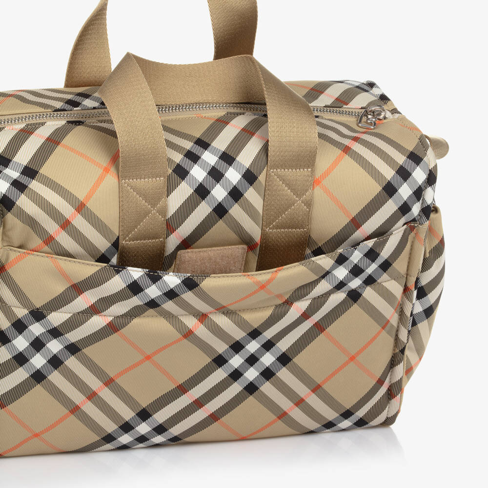 Burberry-Beige Burberry Check Changing Bag (41cm) | Childrensalon