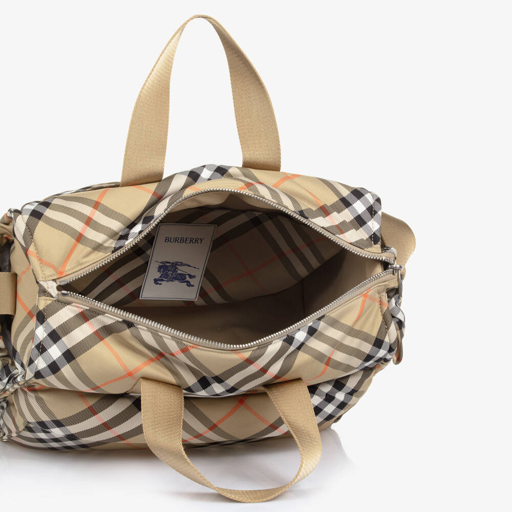 Burberry-Beige Burberry Check Changing Bag (41cm) | Childrensalon