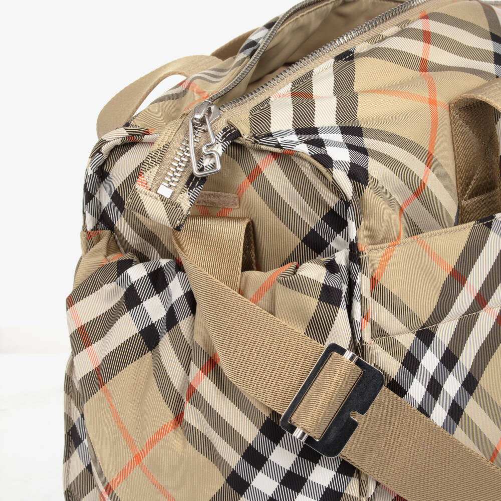 Burberry-Beige Burberry Check Changing Bag (41cm) | Childrensalon