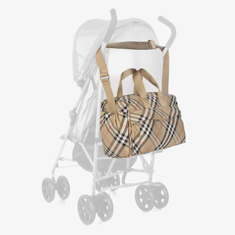 Burberry-Beige Burberry Check Changing Bag (41cm) | Childrensalon