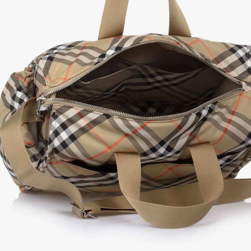 Burberry-Beige Burberry Check Changing Bag (41cm) | Childrensalon
