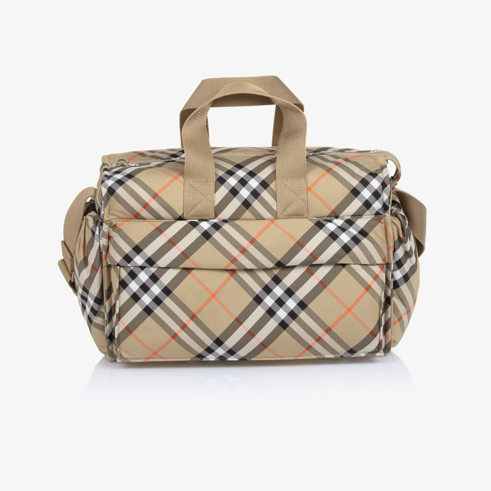 Burberry-Beige Burberry Check Changing Bag (41cm) | Childrensalon