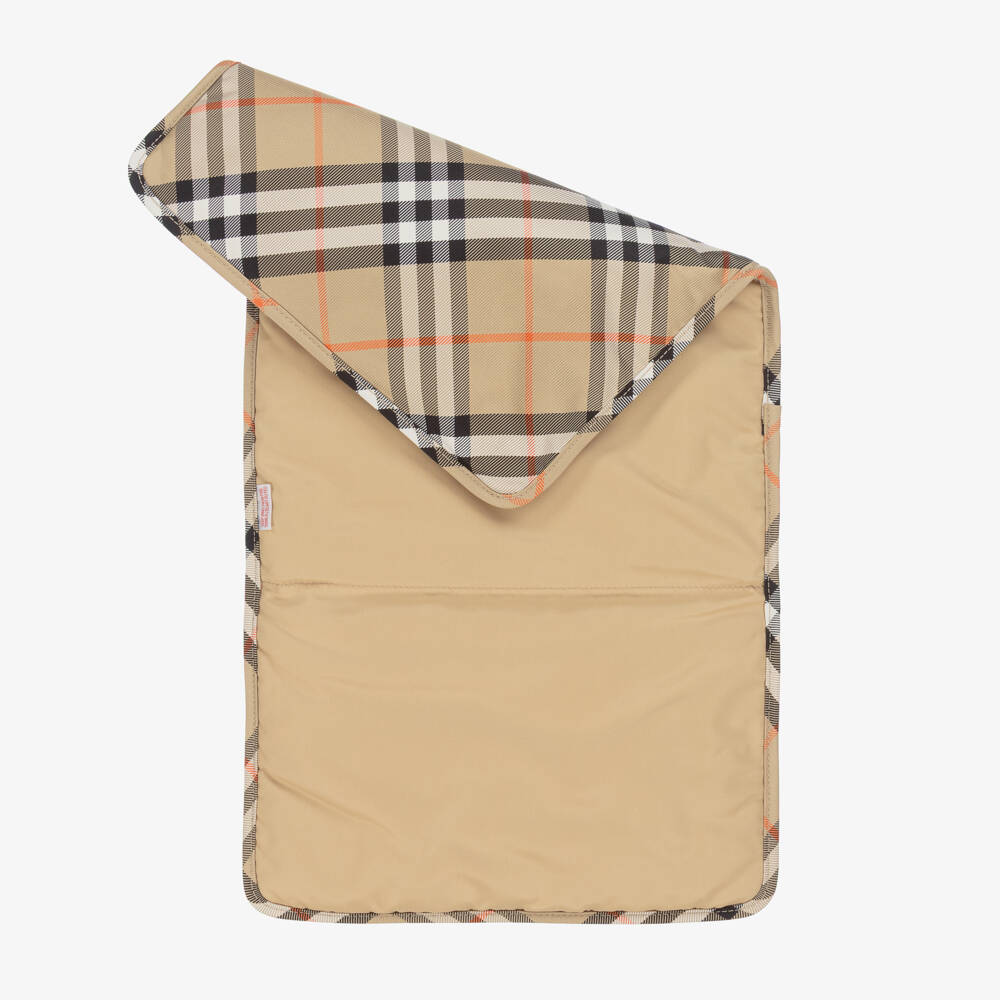 Burberry-Beige Burberry Check Changing Bag (41cm) | Childrensalon