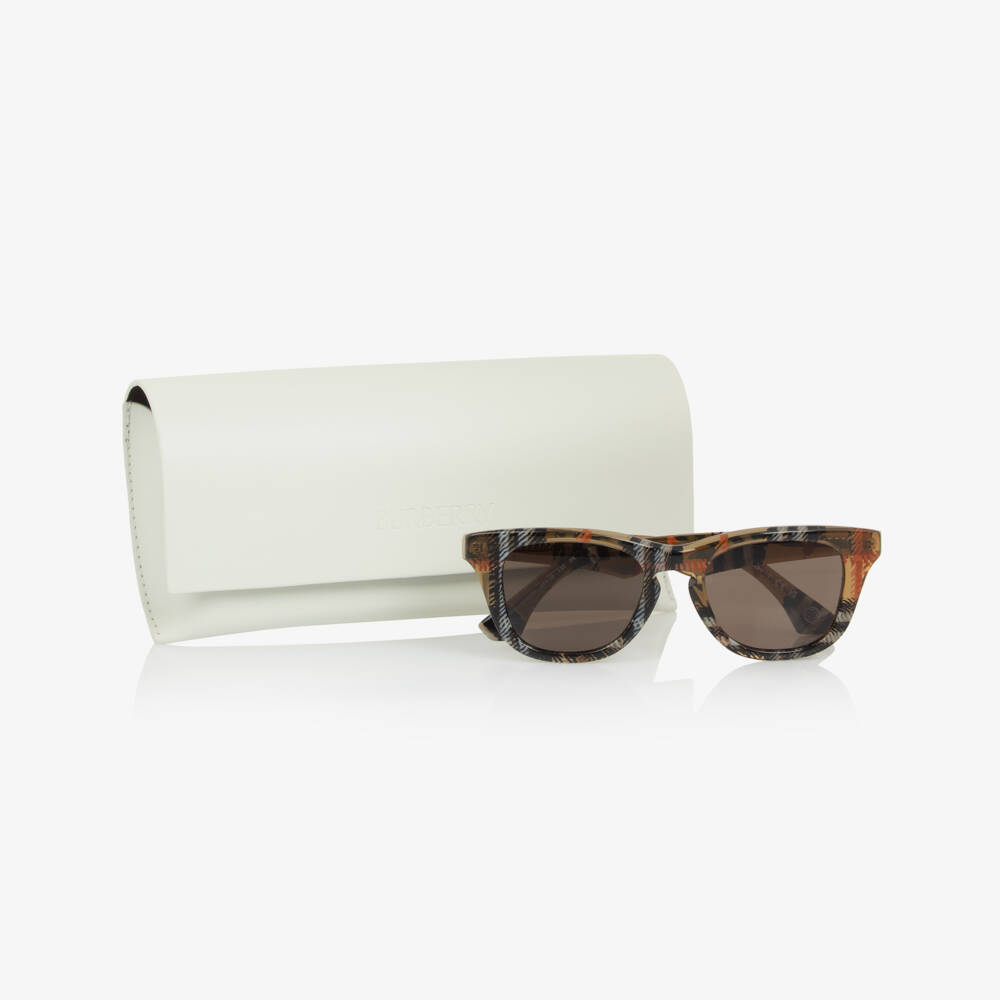 Burberry-Beige Check Sunglasses (UVA/UVB) | Childrensalon