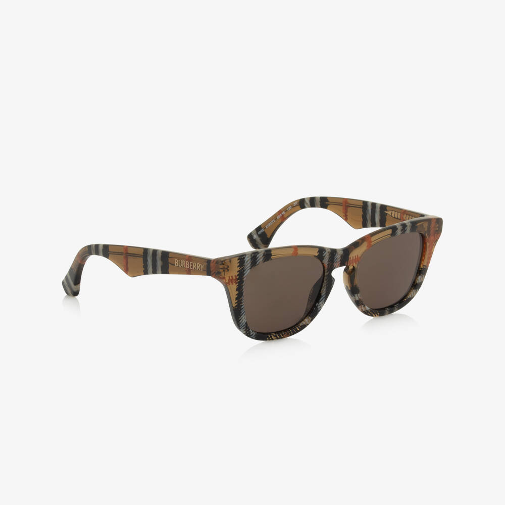 Burberry-Beige Check Sunglasses (UVA/UVB) | Childrensalon
