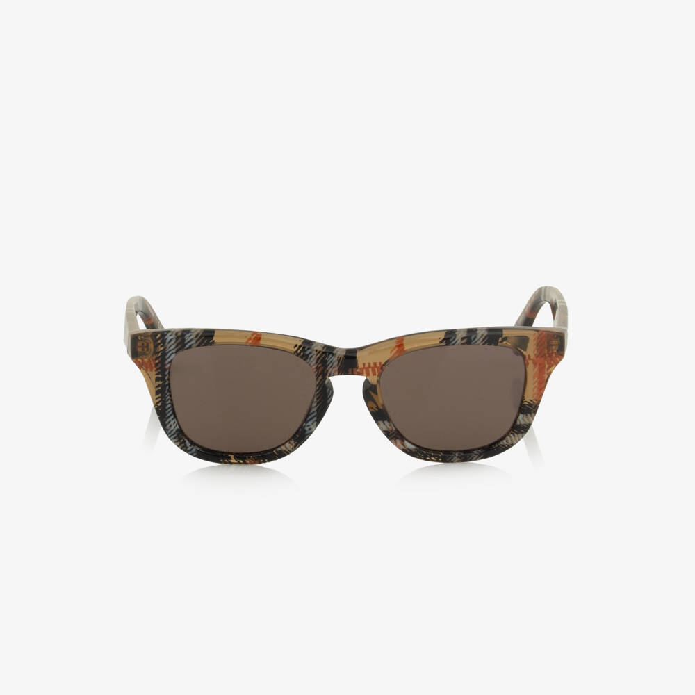 Burberry-Beige Check Sunglasses (UVA/UVB) | Childrensalon