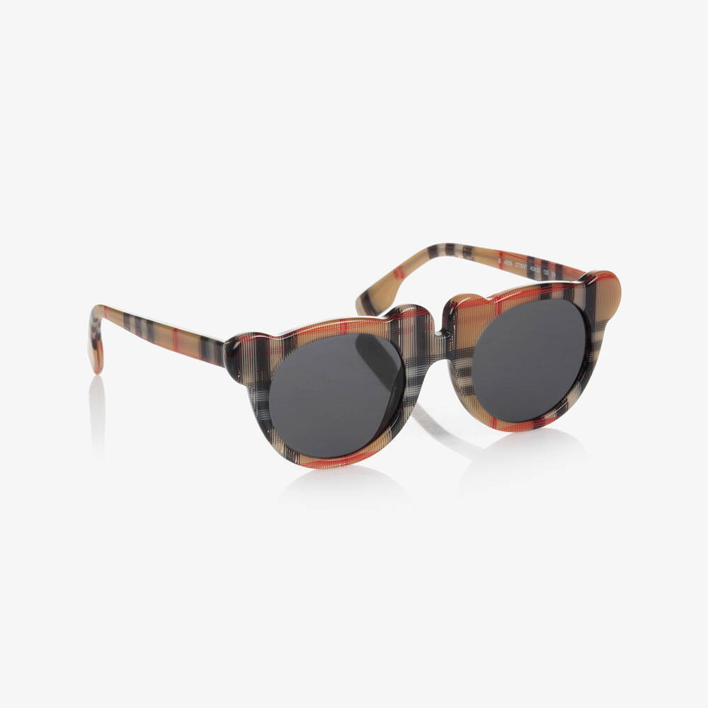 Burberry-Beige Check Teddy Bear Sunglasses | Childrensalon