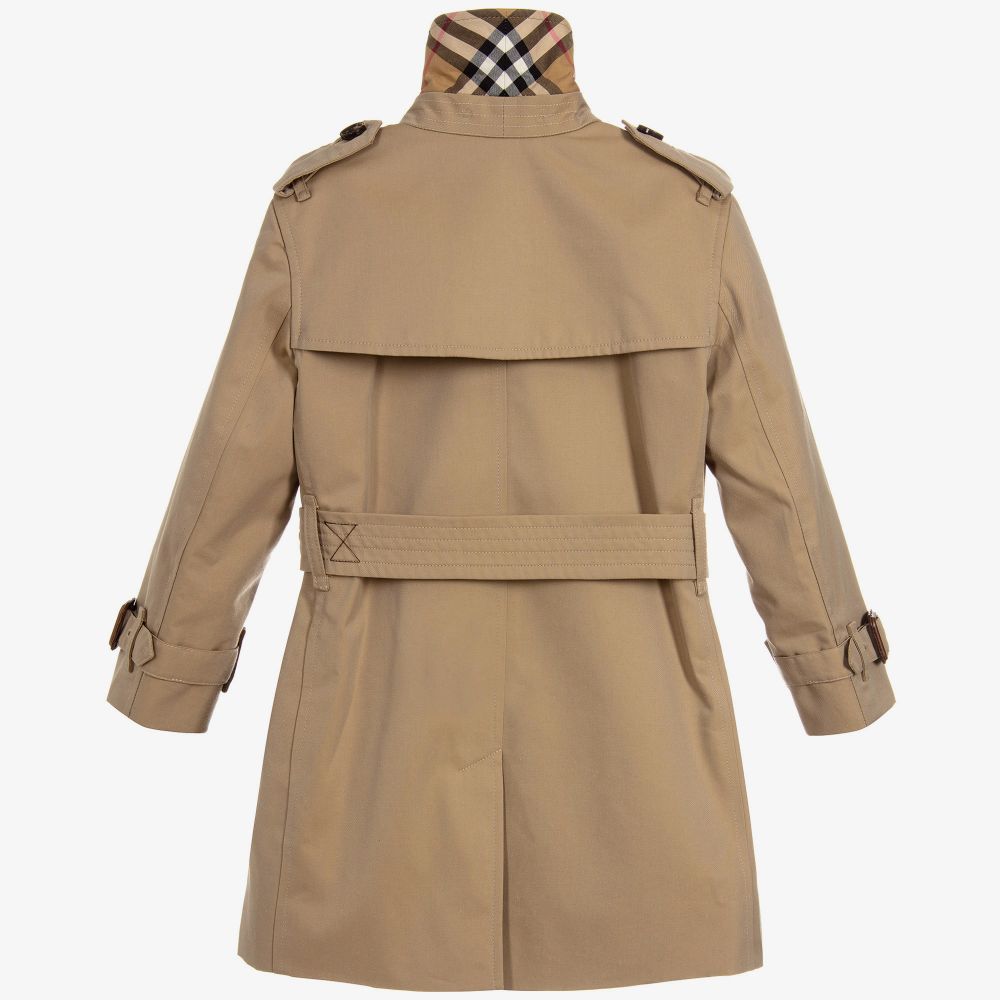 Burberry-Beige Heritage Trench Coat | Childrensalon