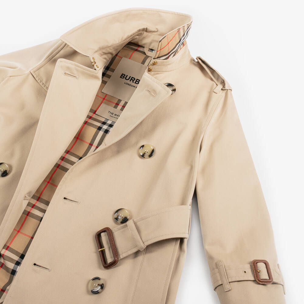 Burberry-Beige Mayfair Trench Coat | Childrensalon