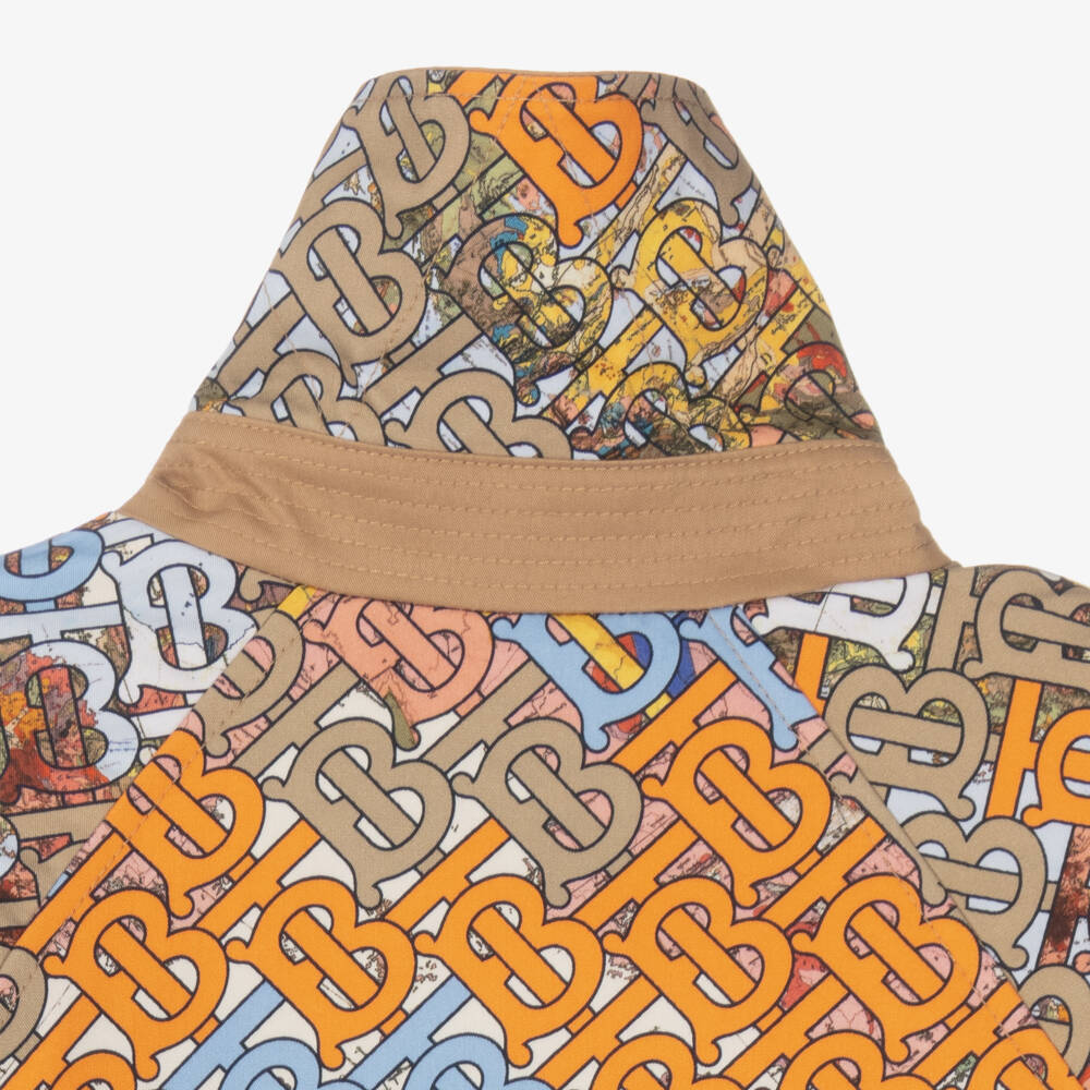 Burberry-Beige Monogram Trench Coat | Childrensalon