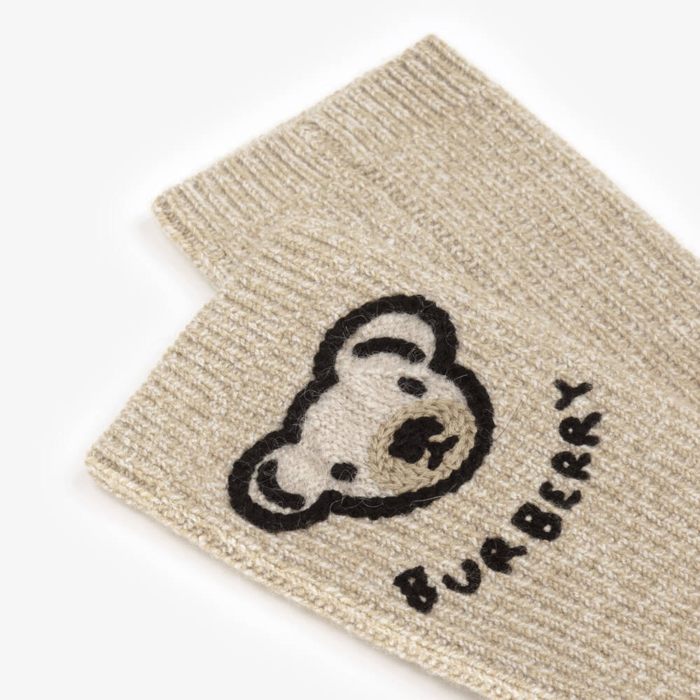 Burberry-Beige Wool & Cashmere Thomas Bear Socks | Childrensalon