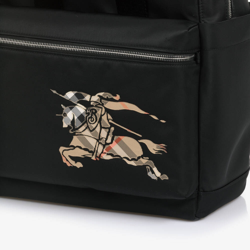 Burberry-Black EKD Logo Changing Backpack (40cm) | Childrensalon
