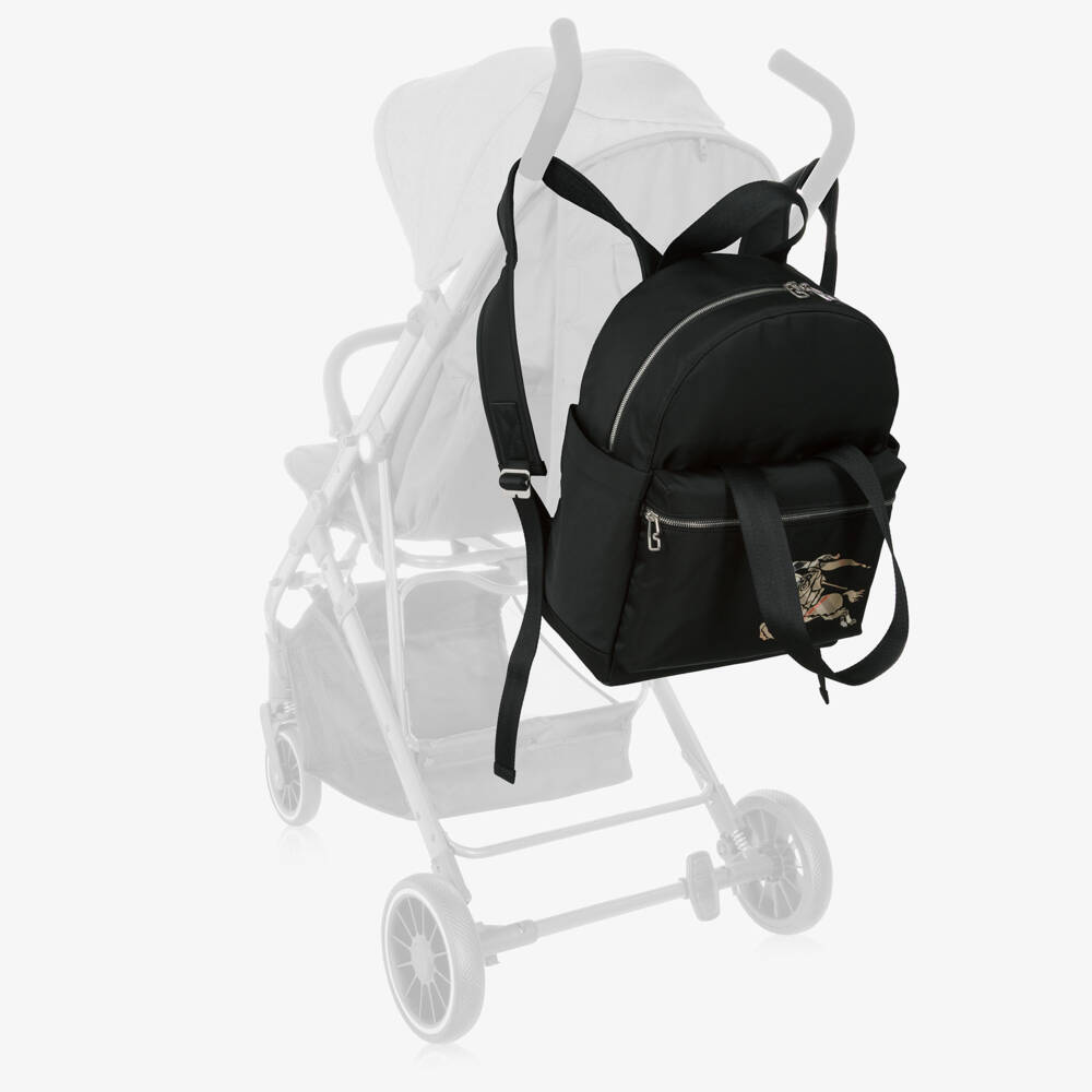 Burberry-Black EKD Logo Changing Backpack (40cm) | Childrensalon