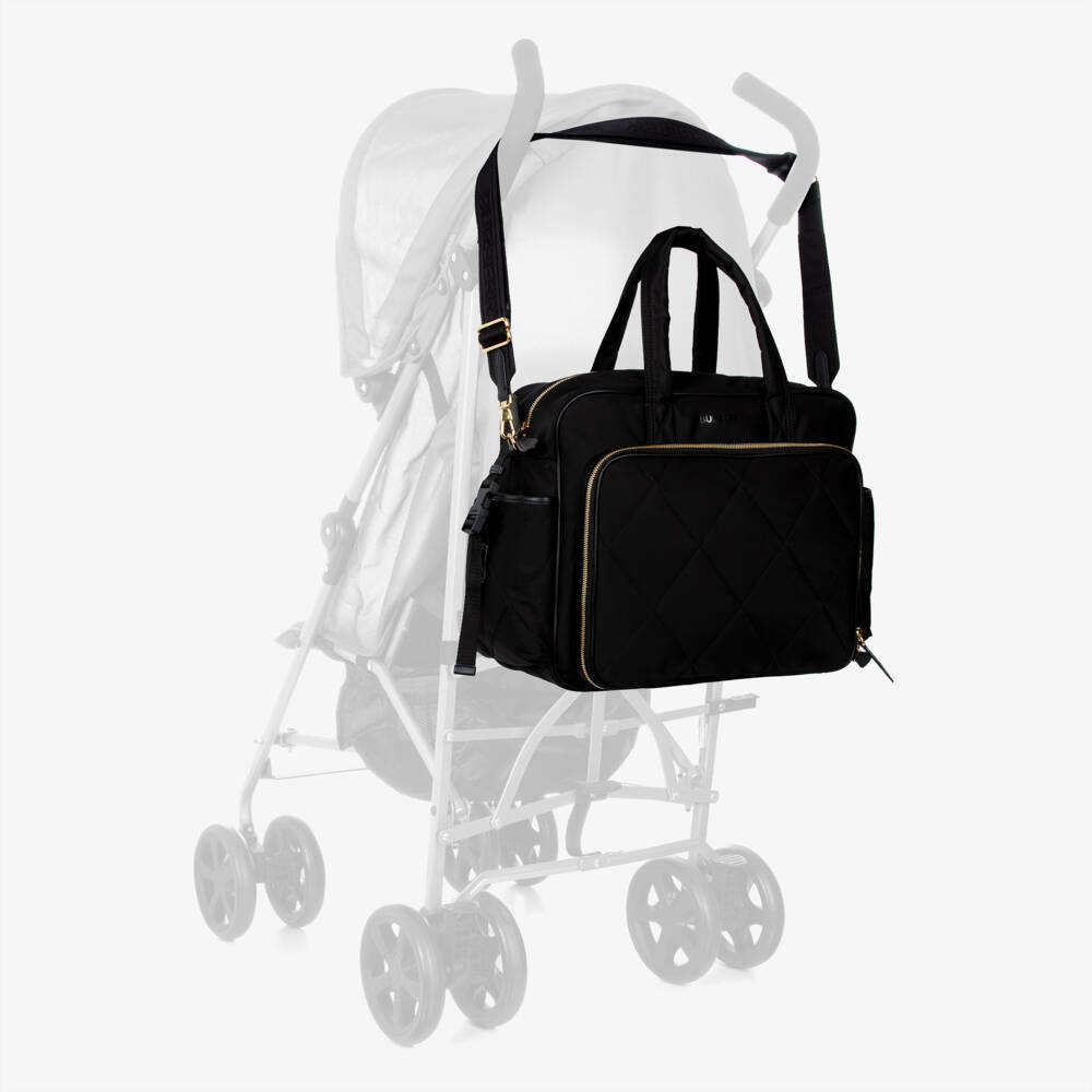 Burberry-Black Quilted Baby Changing Bag | Childrensalon